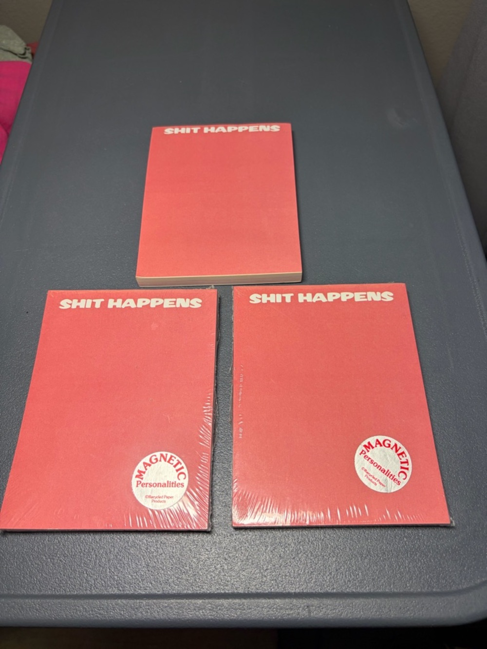 Vintage dead-stock Shit Happens Coral Softcover Notebook -